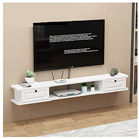 AITEKODVG Meuble TV Flottant Meuble Meuble TV Meuble TV Mural pour Salon Media Console Meuble TV Meuble Mural pour Salon Chambre Bureau Salle de Jeux Hello