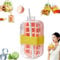 Ice Cube Bottle with Straw,2 in 1 Water Bottle Ice Cube Tray with Lid and Bin,Vertical Ice Cube Tray with Straw,One-Touch Ice Release & No Touching,Ice Cube Making Bottle ﻿ (Pink-800ml)