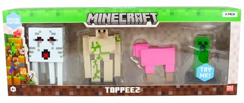 Minecraft Character Figure & Animal Toppeez - 4 Pack Set 3 - Flocked Creeper