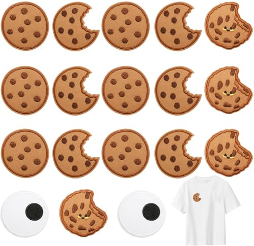 HGSHUO Patches Zum Aufbügeln Kekse Bügelflicken Kinder DIY Aufnäher Applikation Flicken Zum Aufbügeln Niedliche für Kleidung T-Shirt Jeans Taschen Flicken Cookie Patches