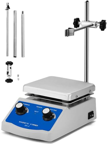 Agitador de Laboratorio, Placa calefactora con agitador magnético SH-2 de 1000 ml con placas dobles de 12 cm