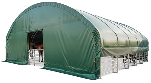 Weidezelt 10x10 m PVC Plane 2300 Newton Weidehütte Unterstand für Pferde - für Erduntergrund - grün