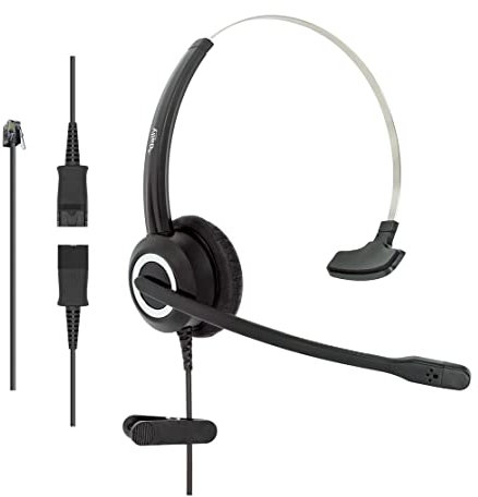 Cuffie per telefono RJ9 HD Voice Noise Cancelling Mic Compatibile Avaya Aastra Allworx AltiGen Digium IPitomy Toshiba Telephones Plus Adattatore da 3,5 mm per smartphone