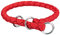 TRIXIE Cavo Zug-Stopp Halsband Größe L: Halsumfang 47–55 cm/ø 18 mm in rot - Hundehalsband aus Gurtband für große Hunde, rund geflochten, 144003