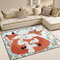 Use7 Niedlicher Fuchs-Valentinstag-Teppich mit Blumendruck, für Wohnzimmer, Schlafzimmer, 160 cm x 122 cm
