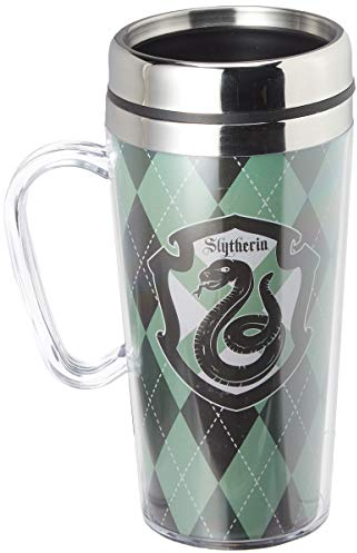 Spoontiques 17189 Slytherin Insulated Travel Mug, Stainless Steel, Green