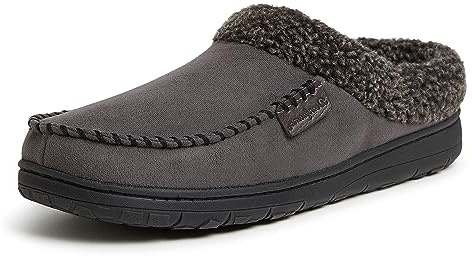 Dearfoams mens Indoor/Outdoor Breathable Memory Foam Clog Offered in Wide Widths Slipper, Pavement, X-Large US