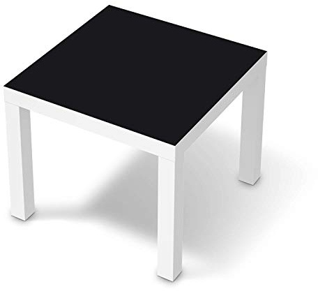 Möbelfolie selbstklebend passend für IKEA Lack Tisch 55x55 cm I Möbelaufkleber - Möbel-Sticker Aufkleber Folie I Deko Wohnung für Schlafzimmer und Wohnzimmer - Design: Schwarz