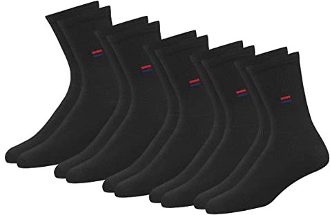 NAVYSPORT Chaussettes Homme 39-42 Sport Hautes Homme Femme - Lot de 5 Paires Socquettes Classiques Unisex Crew Coton Coussin Confort (EU 39 42, Noir)