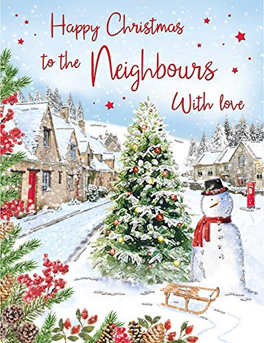 Traditionelle Weihnachtskarte mit Nachbarn – 20,3 x 15,2 cm – Regal Publishing