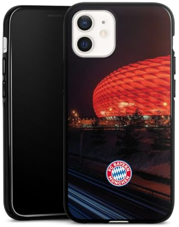 Silikon Hülle kompatibel mit Apple iPhone 12 mini Case schwarz Handyhülle FC Bayern München FCB Stadion