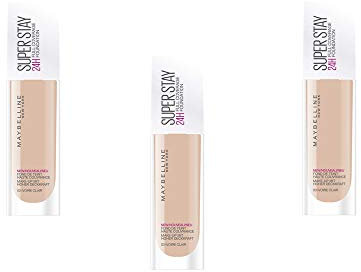 Maybelline New York Superstay Fluide Foundation 24H – 03 Elfenbeinfarben, 3 x 30 ml