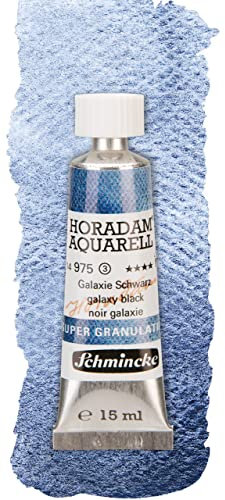 Schmincke – HORADAM® AQUARELL, Super Granulation, Galaxie Schwarz, 15 ml, sehr stark granulierende Farbtöne, feinste, supergranulierende Aquarellfarben