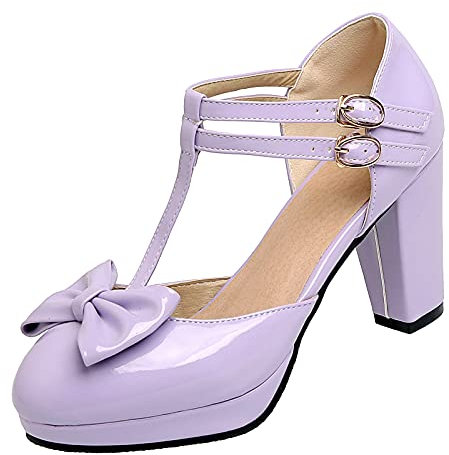 StyliShoes - Scarpe da donna con tacco spesso, Lilla, 38 EU