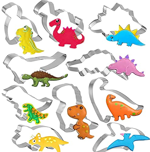 Cortadores Galletas Dinosaurio, Fyvadio Molde Galletas, juego de moldes para cortador de galletas para niños, bricolaje, horneado, dinosaurios, suministros para fiestas