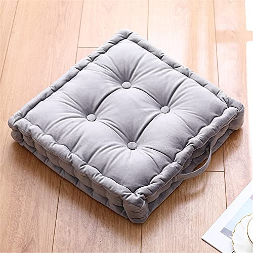 Treers Cuscini Imbottiti Trapuntati per Sedili Tinta Unita-Imbottitura Spessa Cuscino Trapuntato per Pavimento Lounge da Esterno per Mobili e Arredamento da Giardino (Grigio Chiaro,45x45x12cm)