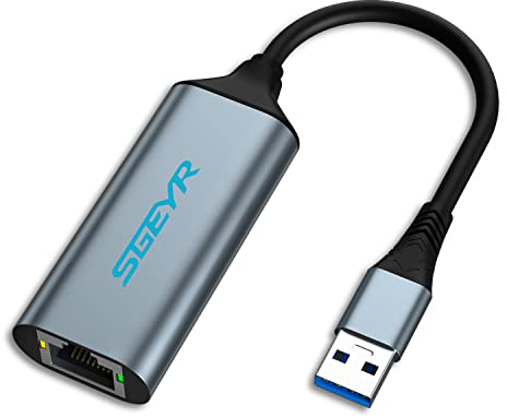 SGEYR Adaptador USB C a Ethernet, Adaptador USB Rj45, Adaptador de Red USB 3.0, Compatible con MacBook Pro