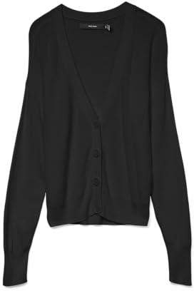 VERO MODA Female Cardigan VMNEWLEXSUN LS Short V-Neck Car GA Noos, Black, S