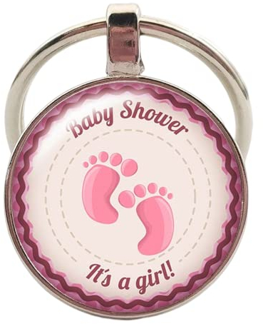 Niedlicher Baby-Fußabdruck-Schlüsselanhänger mit Aufschrift I Love You, Baby-Fußabdruck, S, weiß, L