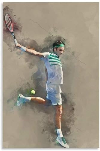 Holz Puzzle 1000 Teile Tennisstar-Tennisspieler Roger Federer Poster Puzzles für Erwachsene und Kinder anspruchsvoll 1000 Piece 29.5x19.6inch(75x50cm) Kein Rahmen