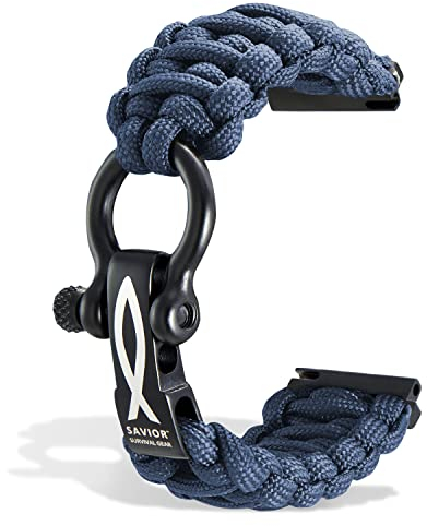 Savior Survival Gear Paracord 22 mm Uhrenarmband mit Schnellverschluss – Herren & Damen – Armband kompatibel mit verschiedenen Smartwatches, einschließlich Galaxy (manche), S3 Classic und Fenix 5