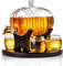 CRAFTGEN Whiskey Barrel Decanter Set for Home Bar, Unique Birthday Gifts for Men Dad, 1.3 Liter Barrel Liquor Dispenser with 4 Glasses for Bourbon, Scotch, Vodka, Tequila, Rum, Wine, Alcohol
