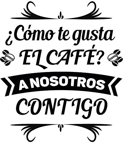 Pegatina Decorativa Cocina Restaurante Bar. Vinilo para cocina y cafetería restaurante. Decoración cocinas pegatinas pared (¿CÓMO TE GUSTA EL CAFÉ?, 60cm (ancho) x 90cm (alto))