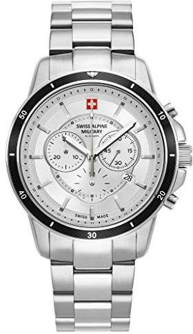 swiss alpine military Herren Uhr Chronograph Analog Quarz 7089.9132SAM Edelstahl