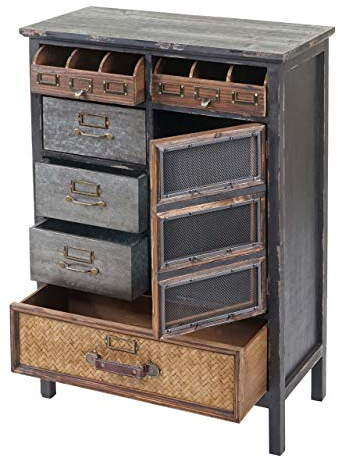 Mendler Apothekerkommode HWC-F34AM, Schubladenschrank, Tanne Holz massiv Vintage Shabby-Look 90x65x32cm
