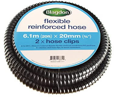 Blagdon BD8879 Tubing Flexible corrigated Smooth bore Water Garden Pond Hose Accessory, Black