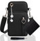 LYJOW Pochette Telephone Portable Femme Bandouliere Sac Noir Téléphone Portable Femme Bandoulière Portefeuille Avec Prise Casque Sacoche Telephone Portable Femmes Bandoulière Réglable Running Armbag