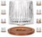 Uten Vaso de Whisky de Cristal, 275 ml/10 oz Vaso de Agua Giratorio, Posavasos de Bambú, Tacto Grueso, Adecuado para Beber Ron, Brandy, Cócteles, Café, Jugo, Relajarse y Descomprimir, 1 Pieza
