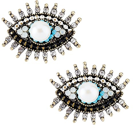 DICOSMETIC 2 Pcs Mauvais Œil Broches Broche en Plastique Perle Oeil Broche Verre Perlé Broches Alliage Oeil Épinglettes Badge Collier Épingles pour Chemises Sac à Dos Robe Accessoires
