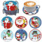 Souarts Weihnachten Diamond Painting Untersetzer mit Halter, 6PCS DIY Diamant Painting Coasters Basteln Erwachsene Kinder für Glas Tassen Vasen Kerzen Getränke