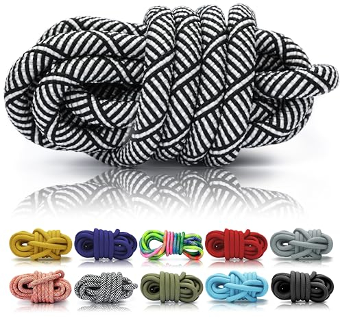 Ganzoo © PPM Seil 20 Meter, Tauseil, Hunde-Leine, Halsband, Takeln, Polypropylen Multifilem Rope, 10mm Stärke, Schwarz-Weiß