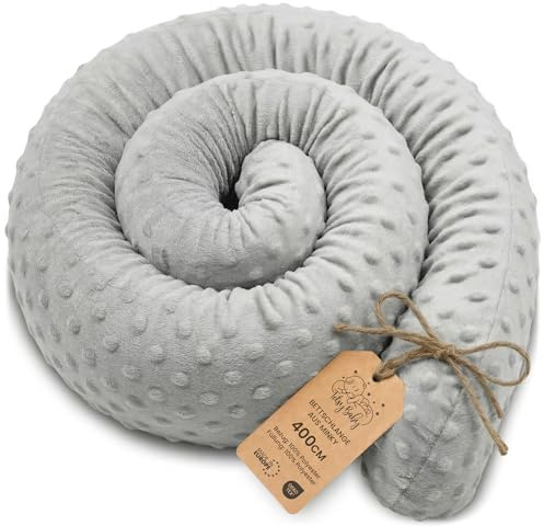 Totsy Baby Seitenschläferkissen Bettschlange Body Pillow 150 cm Minky - Kopfkissen lang Bettrolle Schlafkissen Nackenrolle Zertifikat Oeko-Tex Hellgrau