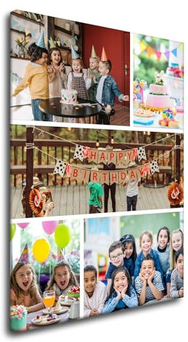 GP TONER Votre PHOTO sur Toile Personnalisé Collage PROPRE PHOTO Cadeaux Motif Impression d'Art Photo Déco murale avec vos photos 20x30 cm