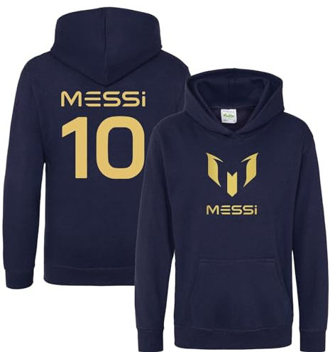BlackMacaw - Kids Lionel Messi Inspired Soccer Hoodie| Birthday Gift | Football Kit Jumpers for Boys Girls | Long Sleeve Hooded with Pocket | Mbappe support kids Unisex hoodies | Match Football Hoodie