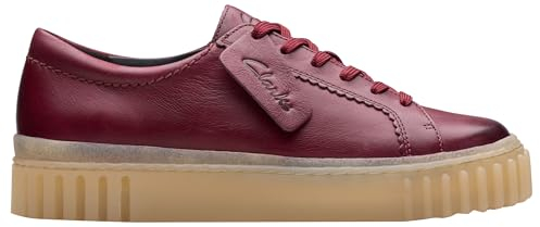 Clarks Damen Mayhill Walk Sneaker, burgunderrotes Leder, 38 EU
