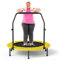CLORIS 101,6 cm faltbares Fitness-Trampolin – maximale Belastung 400lb, Mini-Rebounder mit verstellbarem Schaumstoffgriff für Kinder und Erwachsene, Indoor/Outdoor, Fitness, Körperübung (Gelb-2)