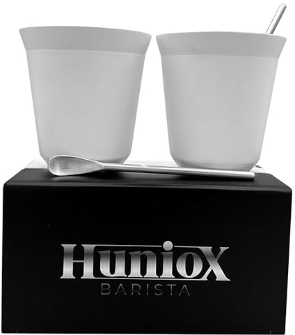 Huniox® 2 x 250 ML Latte Glasses - Latte Mugs - Coffee Mugs Set of 2 - Coffee Mug Set - Tea Glass - Cappuccino Cup - Lungo Cups - Double Walled Coffee Mug - Lungo Coffee Cups (Coral, 250 ML)