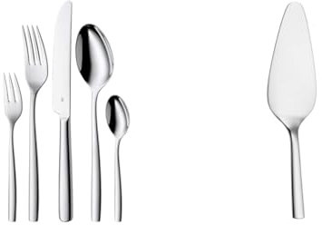 WMF Palma Besteck Set 12 Personen & Nuova Kuchenheber Tortenheber Edelstahl 23 cm, Cromargan Edelstahl poliert, Tortenschaufel ideal auch als Lasagneheber, Pizzaheber, spülmaschinengeeignet