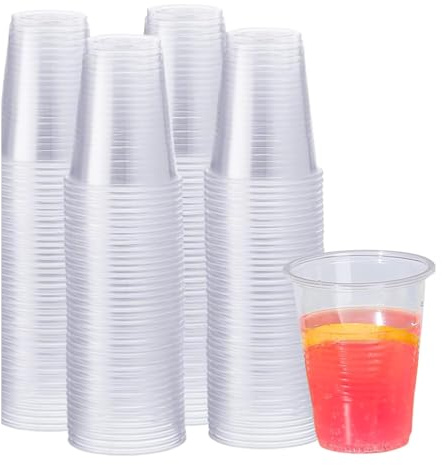 Tezraftaar® 500 x Disposable Plastic Cups 7oz Clear Water Cooler Vending Cup for Christmas Party Catering Supply Weddings