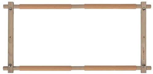 Milward drehbarer Gobelinrahmen – 61 x 30,5 cm (24 x 12 Zoll) Clip-On-Rollrahmen für Stickereien, Kreuzstich, Handarbeiten, Quilten – Buchenholz