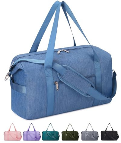 für Reisetasche Handgepäck Easyjet Handgepäck 45x36x20 Kleine Sporttasche Reisetasche Handgepäck Tasche für Flugzeug mit Nass-Tasche Weekender Damen und Herren 30L (Marineblau)