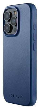 Mujjo Leather Case iPhone 16 Pro Blau