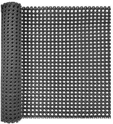 ALLINKIT 40x 200CM Schwarz Wiener Geflecht, Wasserdicht Kunststoff PE Rattan Gurtband, Schimmelfest Handgemachtes Möbeldekoration, DIY Wabengeflecht Stuhlflechtrohr, Cane Webbing Roll