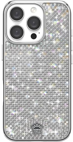 VELVET CAVIAR Designer Bling Case Compatible with iPhone 16 Pro - Luxury Rhinestone Diamond Phone Case (Sparkly Crystals, Chrome Base)