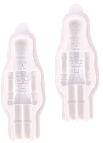 Ciieeo 2pièces Moules Silicone Nutcracker Soldier Pour Biscuits De Noël Pour Décoration De Gâteaux Et Pour Diy Et