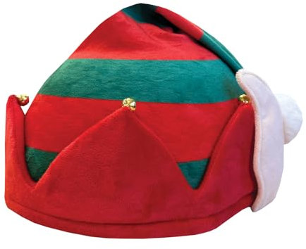 Equetech Deluxe Elf Weihnachtsmütze aus Seide, Reithelm, Wichtelgeschenk, Einheitsgröße, Rot und Grün